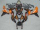 2007-2008 Glossy Black Orange Flame Honda CBR600RR Motorcycle Fairings Australia