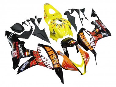 2007-2008 Yellow Orange Glossy Black Rossi Repsol Honda CBR600RR Motorcycle Fairings Australia