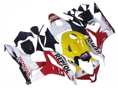 2007-2008 White Yellow Red Repsol HRC Honda CBR600RR Motorcycle Fairings Australia