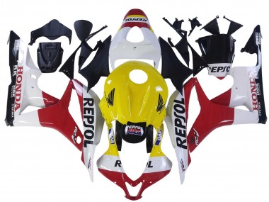 2007-2008 White Yellow Red Repsol HRC Honda CBR600RR Motorcycle Fairings Australia