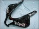 2007-2008 Glossy Black White West Honda CBR600RR Motorcycle Fairings Australia