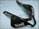 2007-2008 Glossy Black White West Honda CBR600RR Motorcycle Fairings Australia