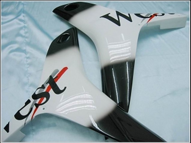 2007-2008 Glossy Black White West Honda CBR600RR Motorcycle Fairings Australia