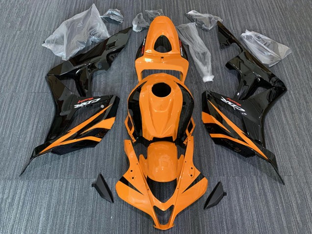 2007-2008 Orange Glossy Black Racing Honda CBR600RR Motorcycle Fairings Australia