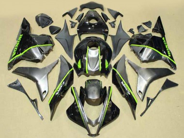 2009-2012 Silver Glossy Black with Fluorescent Green Lines Honda CBR600RR Motorcycle Fairings Australia