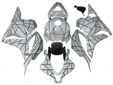 2009-2012 White Grey Black Lines Honda CBR600RR Motorcycle Fairings Australia