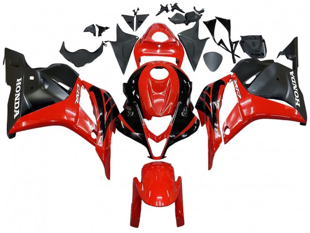 2009-2012 Red Glossy Black Matte Black Stripe Honda CBR600RR Motorcycle Fairings Australia