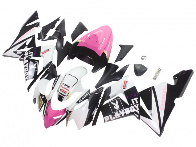 2004-2005 Black Pink White Playboy Motul Kawasaki ZX10R Motorcycle Fairings Australia