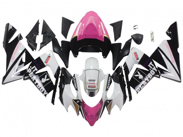2004-2005 Black Pink White Playboy Motul Kawasaki ZX10R Motorcycle Fairings Australia