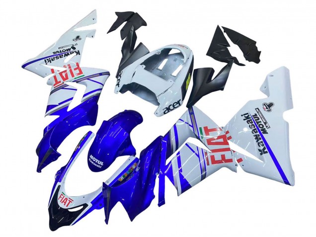 2004-2005 Glossy Blue White Fiat Motul Kawasaki ZX10R Motorcycle Fairings Australia