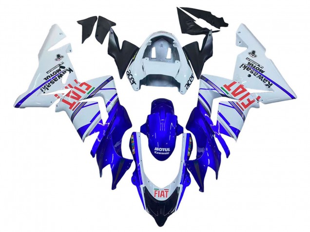 2004-2005 Glossy Blue White Fiat Motul Kawasaki ZX10R Motorcycle Fairings Australia