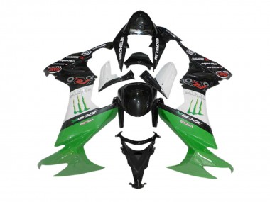 2008-2010 Glossy Black White Green Monster Kawasaki ZX10R Motorcycle Fairings Australia