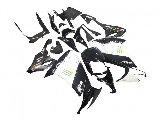 2008-2010 Glossy Black White Green Monster Elf Kawasaki ZX10R Motorcycle Fairings Australia