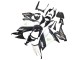2008-2010 Glossy Black White Green Monster Elf Kawasaki ZX10R Motorcycle Fairings Australia