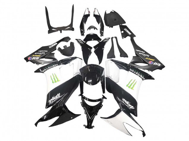 2008-2010 Glossy Black White Green Monster Elf Kawasaki ZX10R Motorcycle Fairings Australia