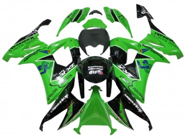 2008-2010 Green Glossy Black Rosciou Hotels Kawasaki ZX10R Motorcycle Fairings Australia