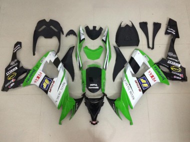 2008-2010 White Green Glossy Black Motul Neos Banca Petas Kawasaki ZX10R Motorcycle Fairings Australia