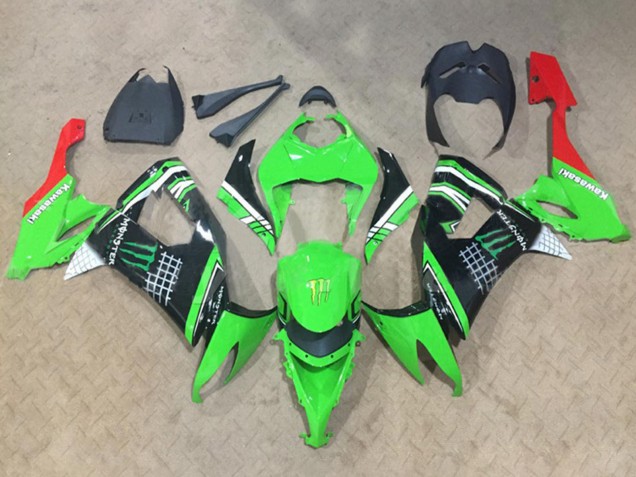 2008-2010 Green White Black Red Monster Kawasaki ZX10R Motorcycle Fairings Australia