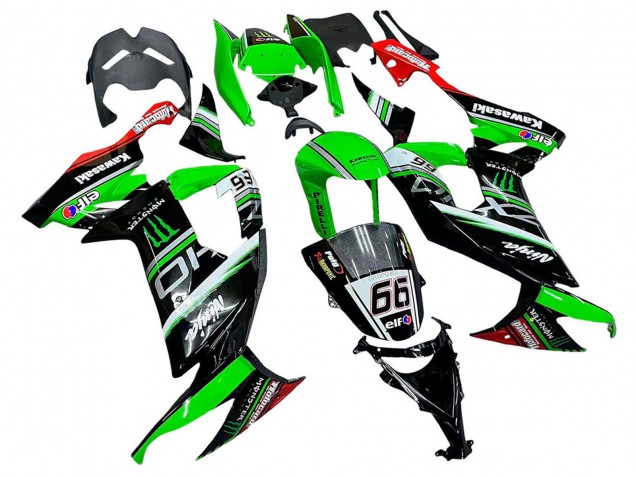 2008-2010 Green White Red Black Monster Elf 66 Kawasaki ZX10R Motorcycle Fairings Australia