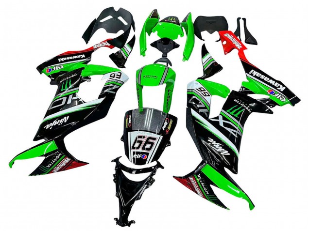 2008-2010 Green White Red Black Monster Elf 66 Kawasaki ZX10R Motorcycle Fairings Australia