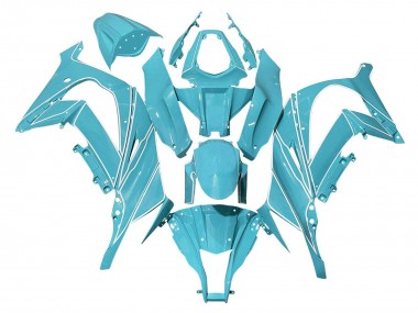 2008-2010 Light Blue White Lines Kawasaki ZX10R Motorcycle Fairings Australia