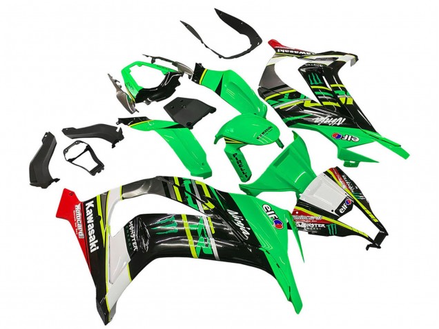 2011-2015 Green Yellow Black White Elf Monster Kawasaki ZX10R Motorcycle Fairings Australia