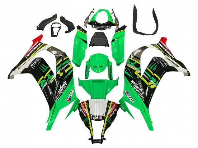 2011-2015 Green Yellow Black White Elf Monster Kawasaki ZX10R Motorcycle Fairings Australia