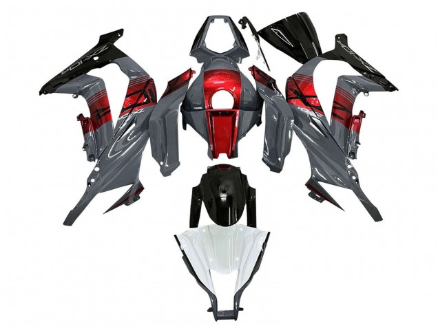 2011-2015 Grey RED Glossy Black Kawasaki ZX10R Motorcycle Fairings Australia