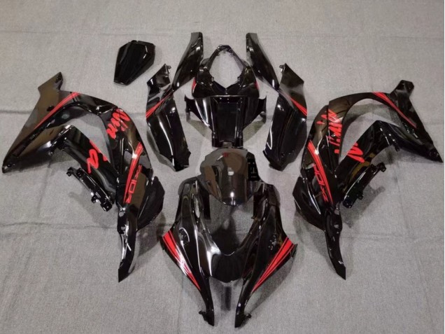 2016-2020 Glossy Black Red Kawasaki ZX10R Motorcycle Fairings Australia