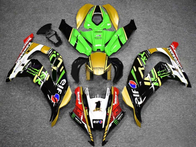 2016-2020 Green Gold White Red Black Elf Monster Kawasaki ZX10R Motorcycle Fairings Australia