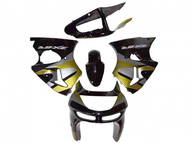 1998-1999 Glossy Black Silver Yellow Kawasaki ZX6R Motorcycle Fairings Australia