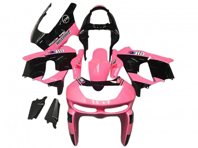 1998-1999 Pink Glossy Black Elf Bridgestone Kawasaki ZX6R Motorcycle Fairings Australia
