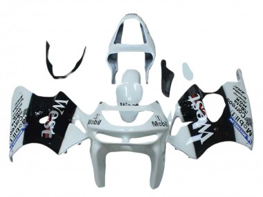 1998-1999 White Black West Mobil Kawasaki ZX6R Motorcycle Fairings Australia