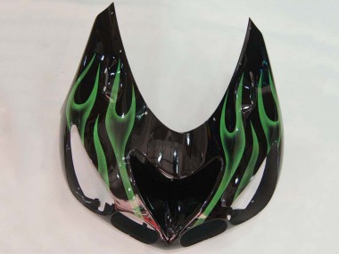2006-2011 Glossy Black Green Flame Kawasaki ZX14R ZZR1400 Motorcycle Fairing Australia