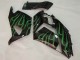 2006-2011 Glossy Black Green Flame Kawasaki ZX14R ZZR1400 Motorcycle Fairing Australia