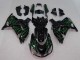 2006-2011 Glossy Black Green Flame Kawasaki ZX14R ZZR1400 Motorcycle Fairing Australia