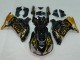 2006-2011 Glossy Black Gold Flame Kawasaki ZX14R ZZR1400 Motorcycle Fairings Australia