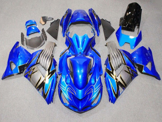 2006-2011 Blue Grey Kawasaki ZX14R ZZR1400 Motorcycle Fairings Australia