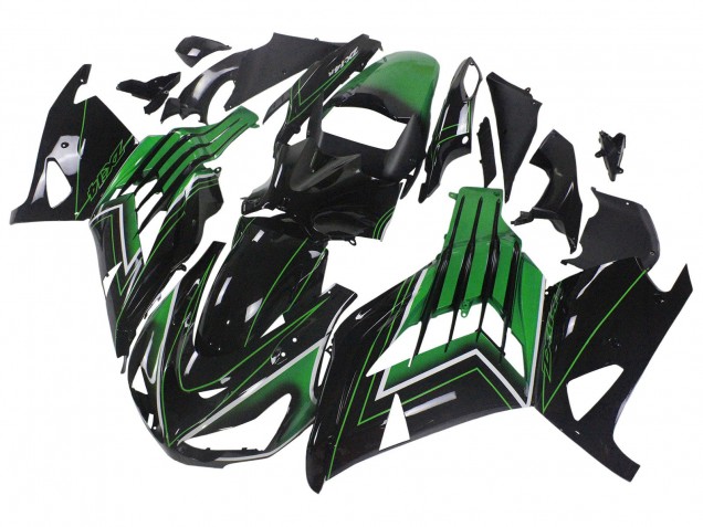 2012-2024 Green Glossy Black Stripe Kawasaki ZX14R ZZR1400 Motorcycle Fairings Australia