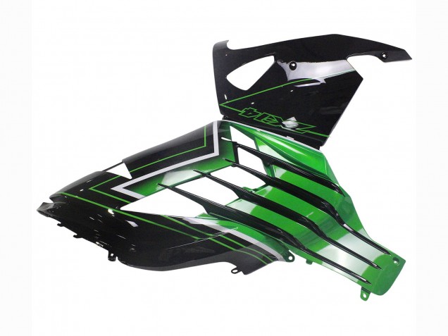 2012-2024 Green Glossy Black Stripe Kawasaki ZX14R ZZR1400 Motorcycle Fairings Australia