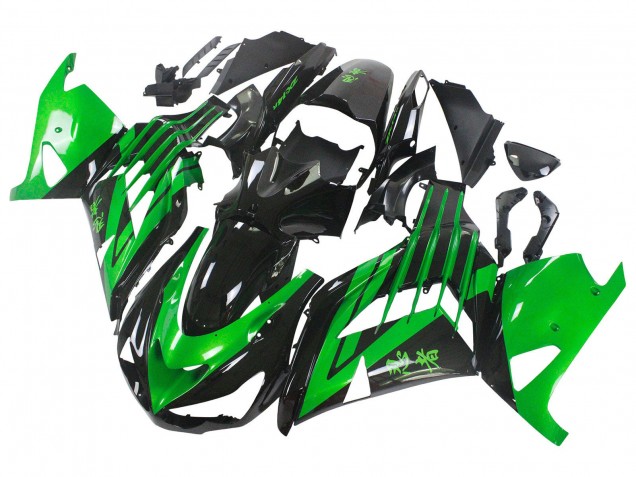 2012-2024 Green Glossy Black Kawasaki ZX14R ZZR1400 Motorcycle Fairing Kits Australia