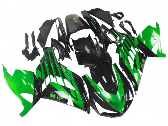 2012-2024 Green Glossy Black Kawasaki ZX14R ZZR1400 Motorcycle Fairing Kits Australia