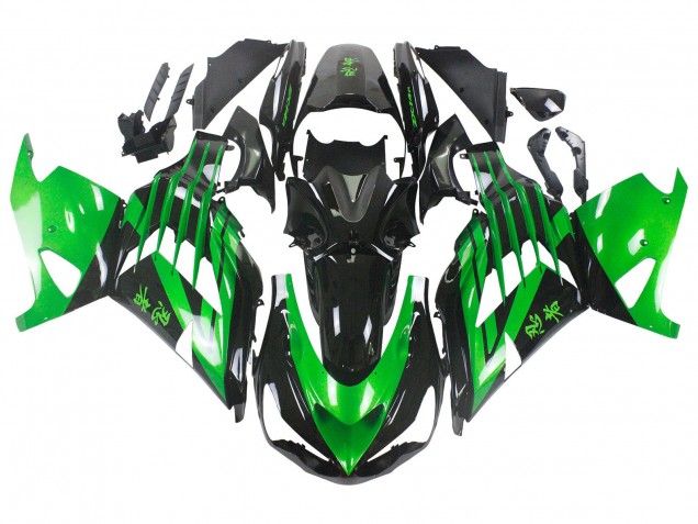2012-2024 Green Glossy Black Kawasaki ZX14R ZZR1400 Motorcycle Fairing Kits Australia