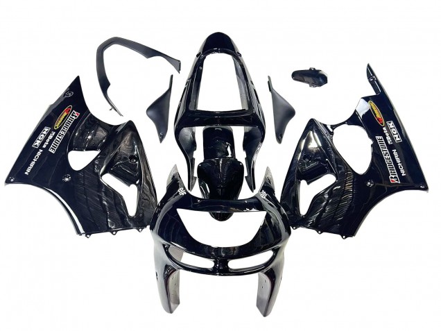 1998-1999 Glossy Black Yellow Elf Bridgestone Kawasaki ZX6R Motorcycle Fairings Australia