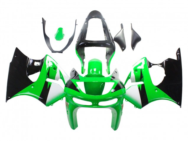 1998-1999 Green White Glossy Black Kawasaki ZX6R Motorcycle Fairings Australia