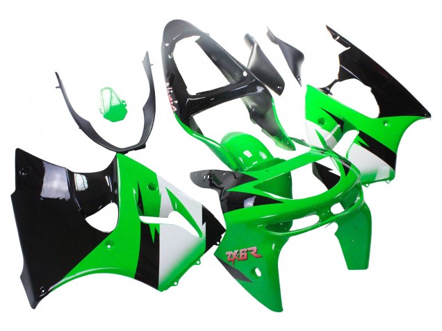 1998-1999 Green White Glossy Black Kawasaki ZX6R Motorcycle Fairings Australia