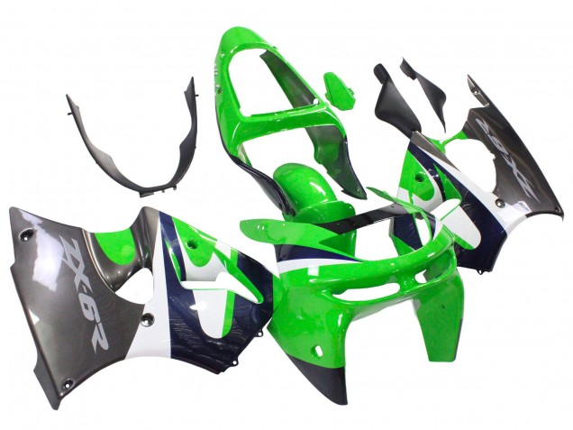 1998-1999 Green White Dark Blue Silver Kawasaki ZX6R Motorcycle Fairings Australia