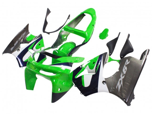 1998-1999 Green White Dark Blue Silver Kawasaki ZX6R Motorcycle Fairings Australia