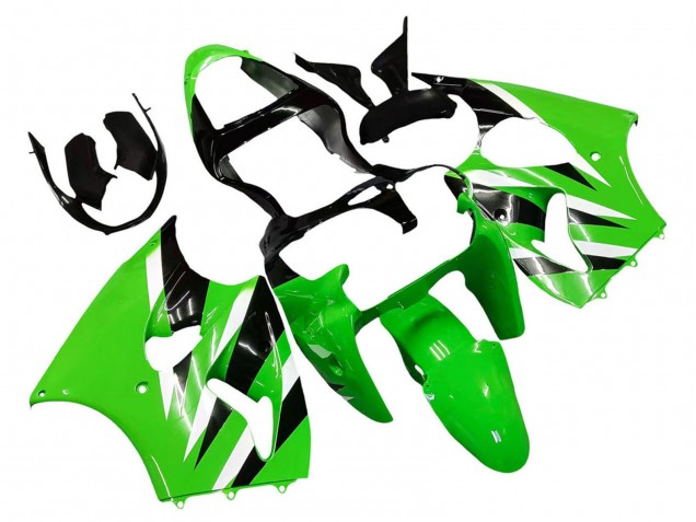 2000-2002 Green White Black Kawasaki ZX6R Motorcycle Fairings Australia