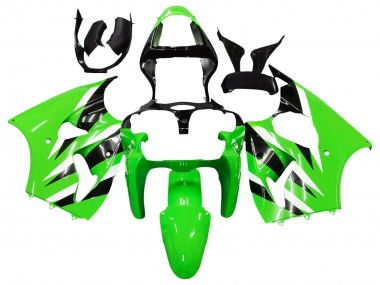 2000-2002 Green White Black Kawasaki ZX6R Motorcycle Fairings Australia